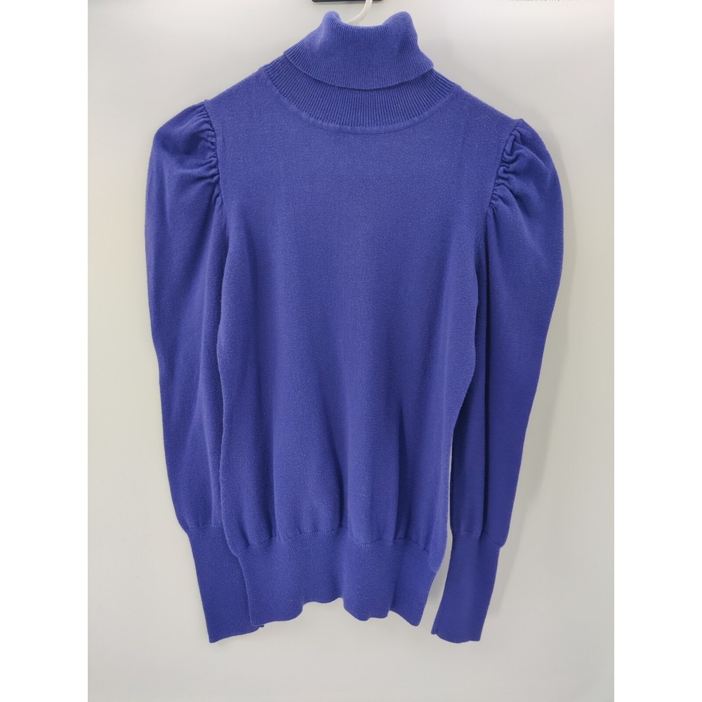 ana A‎ New Approach Purple Puff Shoulder Turtleneck Sweater Womens Small